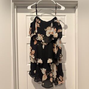 a new day Black Floral Tiered Spaghetti Strap Dress